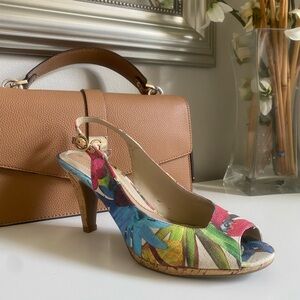 Floral Heels with adjustable strap
